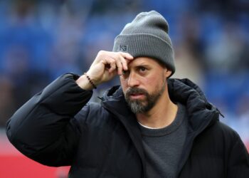 Germany’s Sandro Wagner (38) speaks on Arsenal tactics and Premier League links