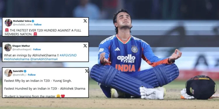 Fans go wild as Abhishek Sharma’s record-breaking century helps India whitewash Afghanistan in T20I series