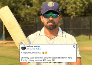 Fans go wild as Chinmay Sutar becomes only 2nd batter to score 400 runs in Ranji Trophy history
