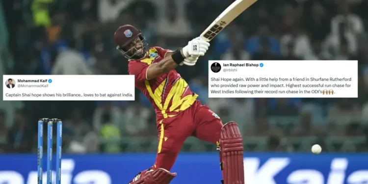 Fans erupt as Shai Hope powers West Indies to record chase against India in 2nd T20I