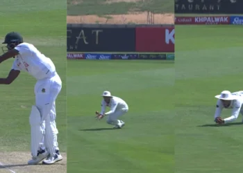 WATCH: Zia-ur-Rehman takes a splendid diving catch to dismiss Ebadot Hossain in AFG vs BAN one-off Test