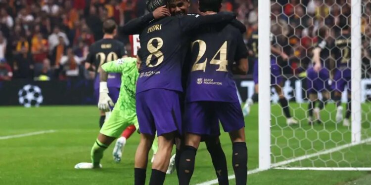 Watch: Lamine Yamal joins Anthony Gordon for trademark goal celebration